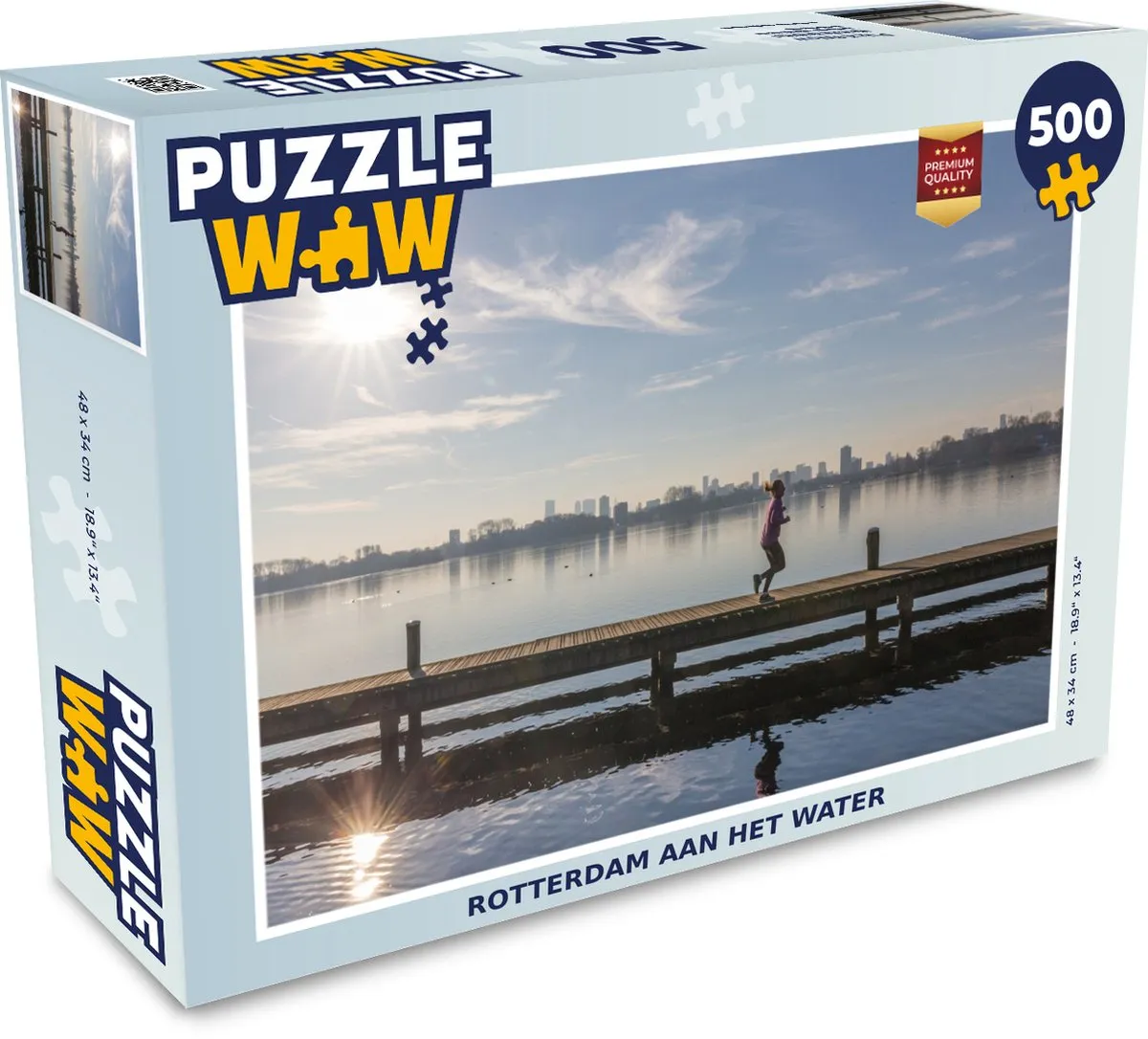 PuzzleWow Rotterdam Skyline Water Legpuzzel 500 Stuks