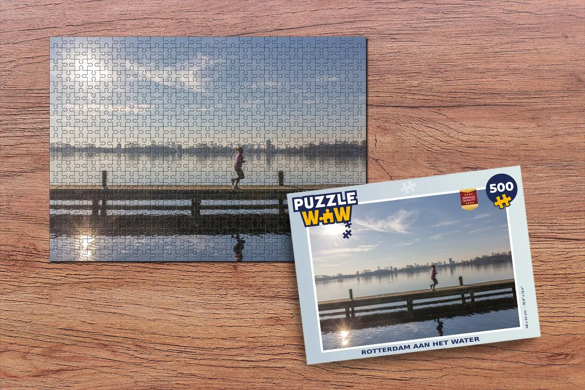 PuzzleWow Rotterdam Skyline Water Legpuzzel 500 Stuks - Multicolor