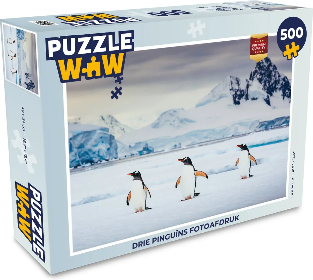 PuzzleWow Legpuzzel Drie Pinguïns 500 Stuks