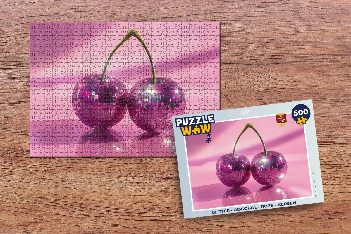 PuzzleWow Discobol Legpuzzel 500 Stuks - Roze/Kersen