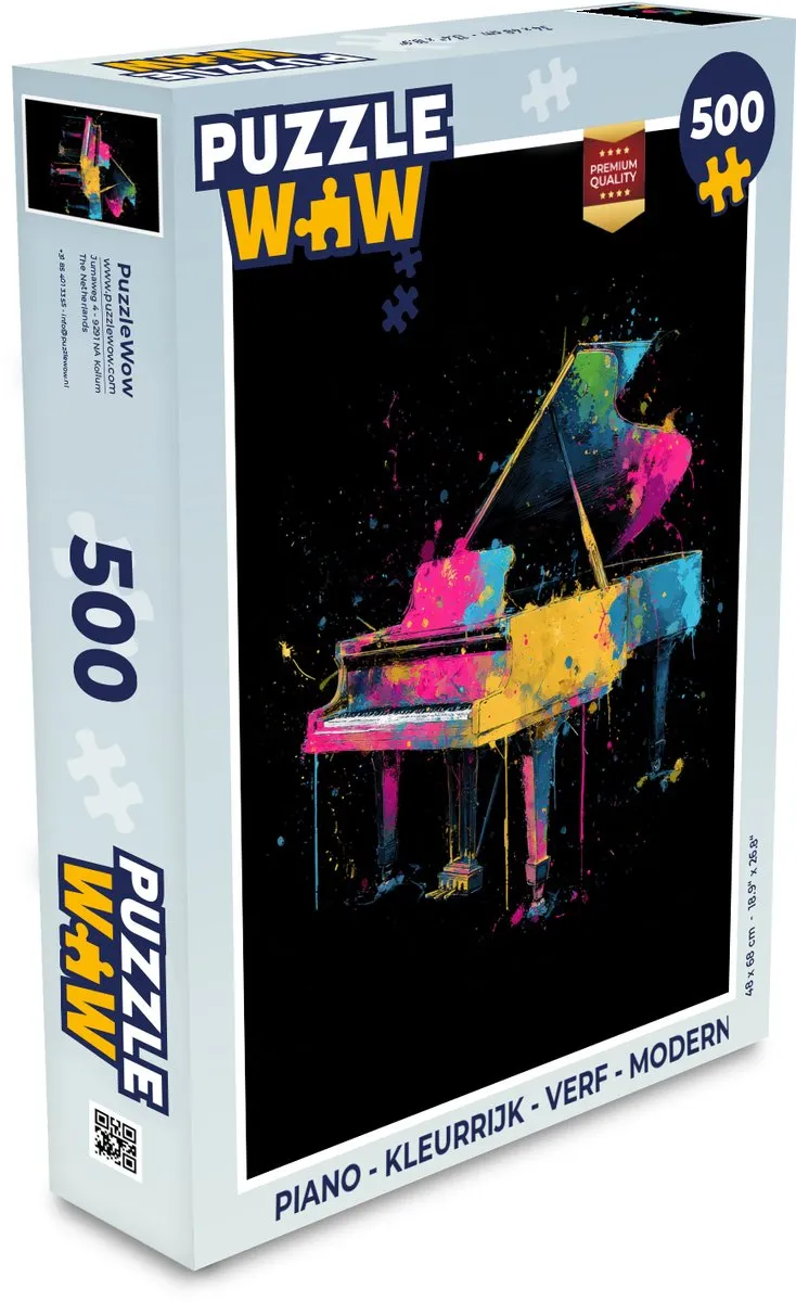 PuzzleWow Piano Verf Legpuzzel 500 Stuks