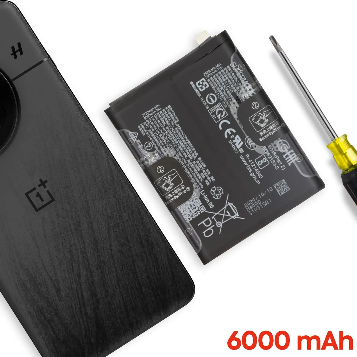 OnePlus Vervangende batterij BLPB09 6000mAh - OnePlus 13 - Zwart