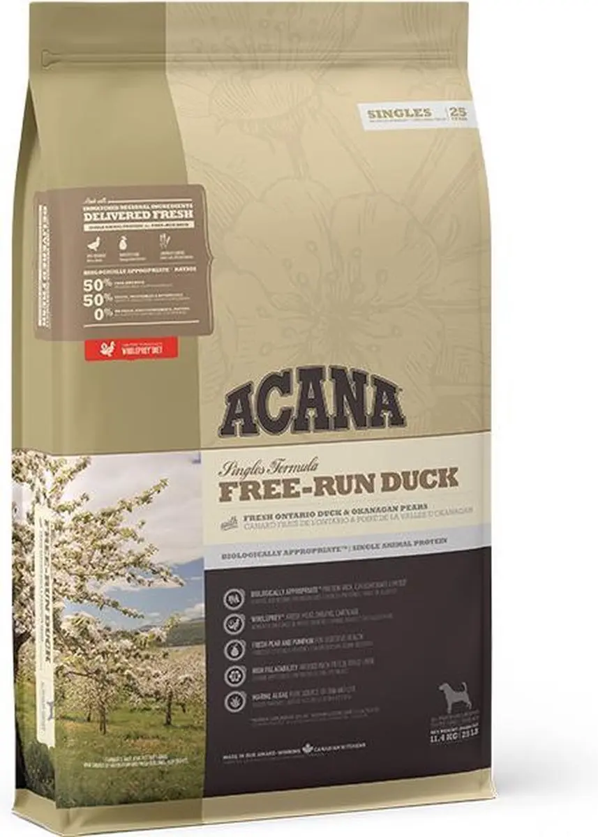 Acana SINGLES Free-Run Duck 11.4 kg.