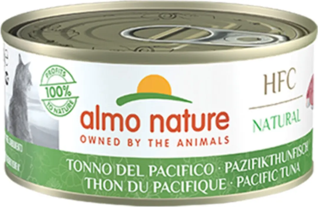 48x Almo Nature HFC Natural Kattenvoer Nat Blik Stille Oceaan Tonijn 150 gr