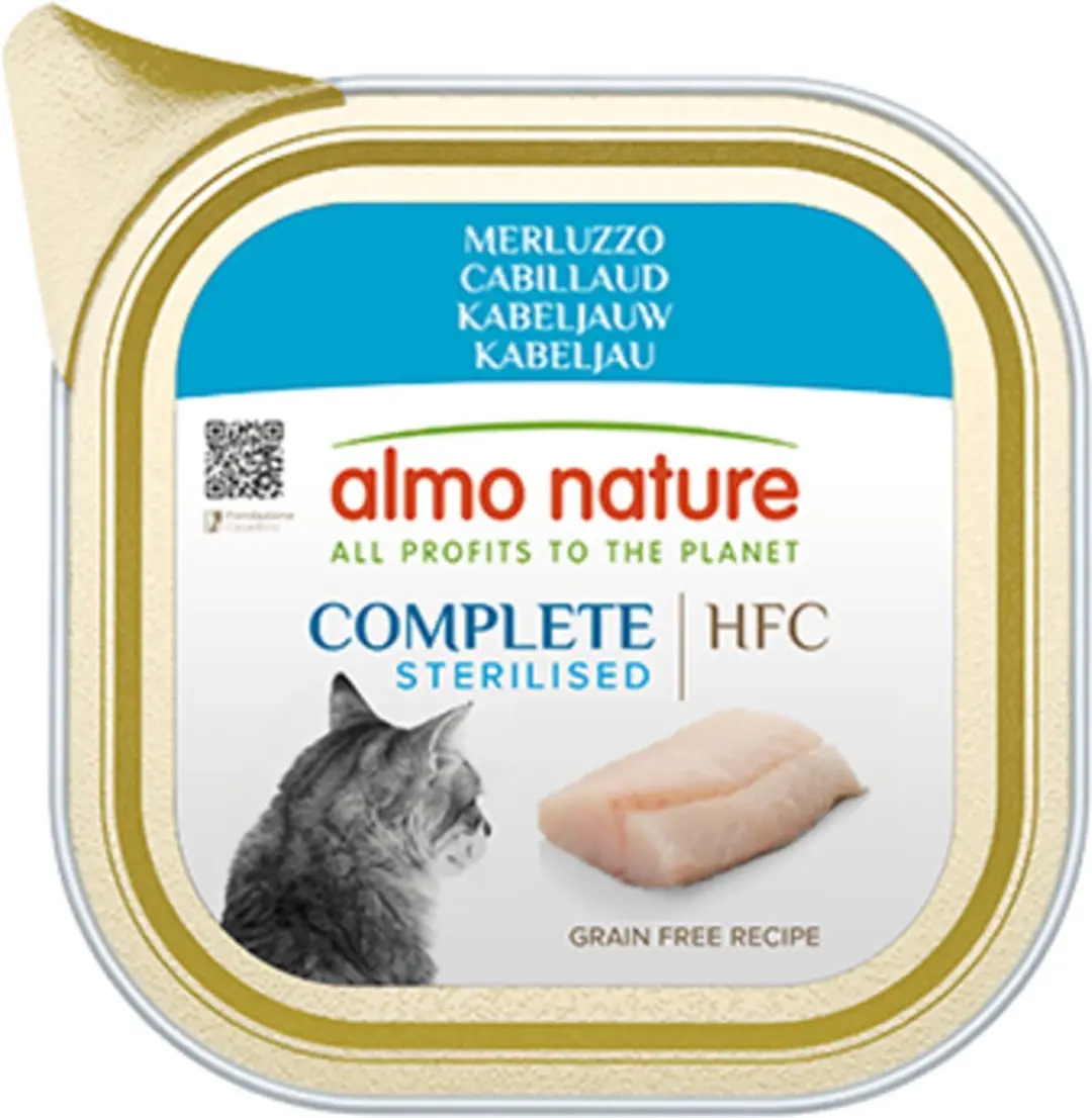 34x Almo Nature HFC Alu Kattenvoer Nat Blikje Kabeljauw 85 gr