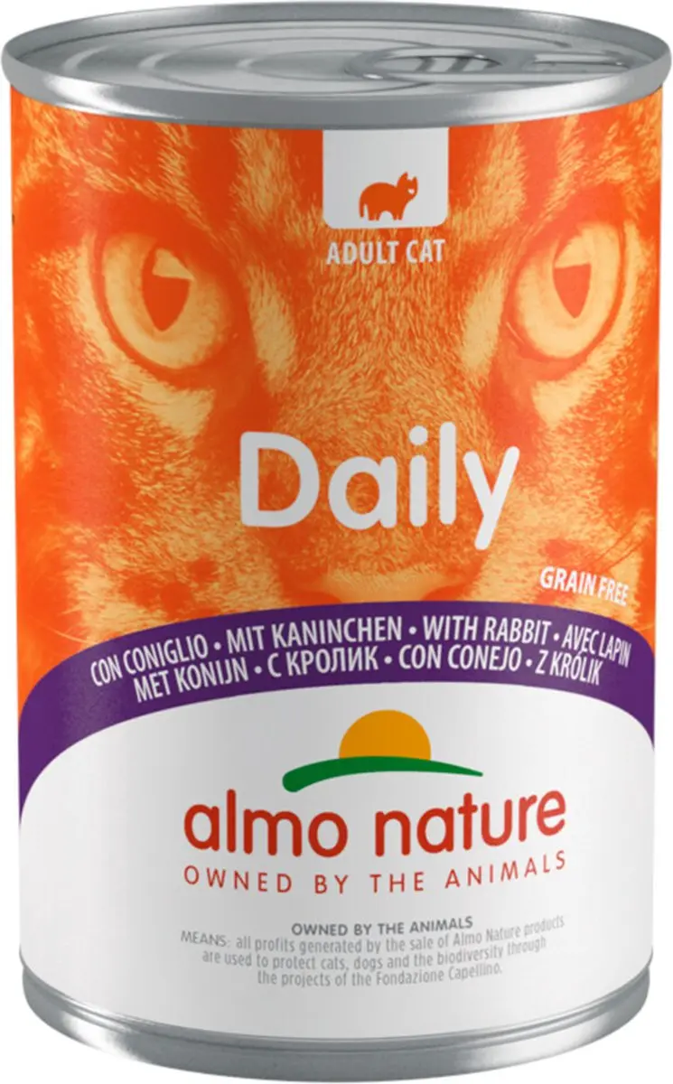 36x Almo Nature Daily Menu Kattenvoer Nat Blik Konijn 400 gr