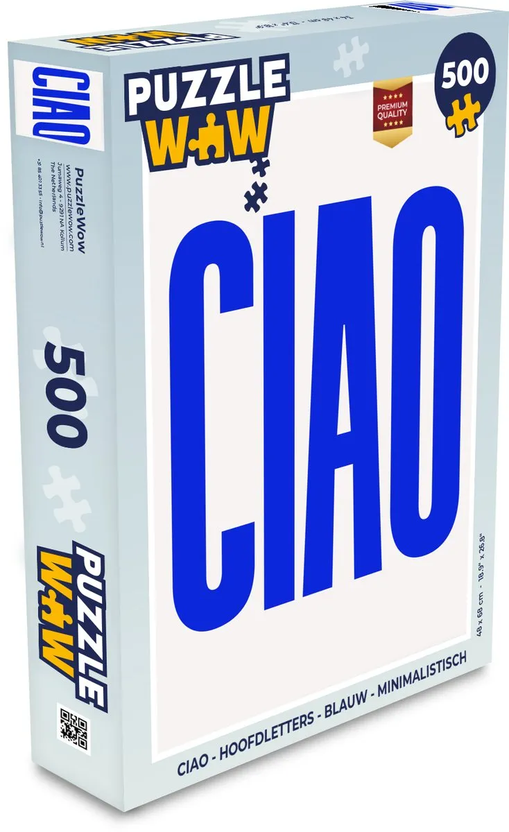 PuzzleWow Ciao Legpuzzel 500 Stuks - Blauw