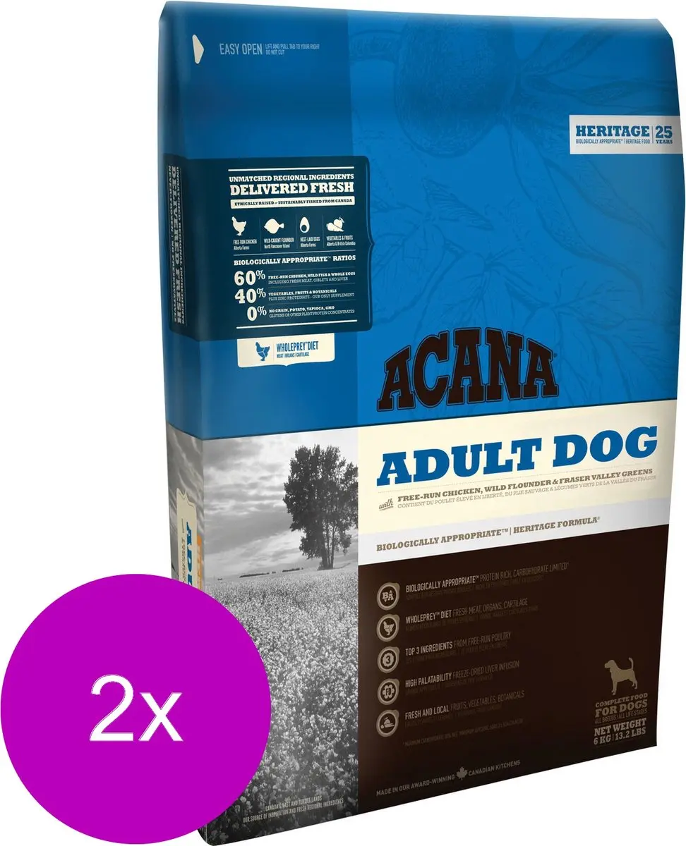 Acana Heritage Adult Dog Kip&Kalkoen