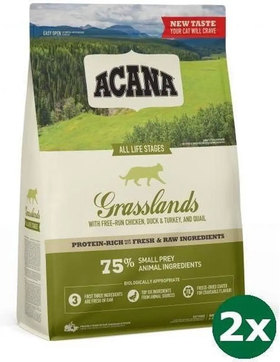 Acana cat grasslands kattenvoer 2x 1,8 kg