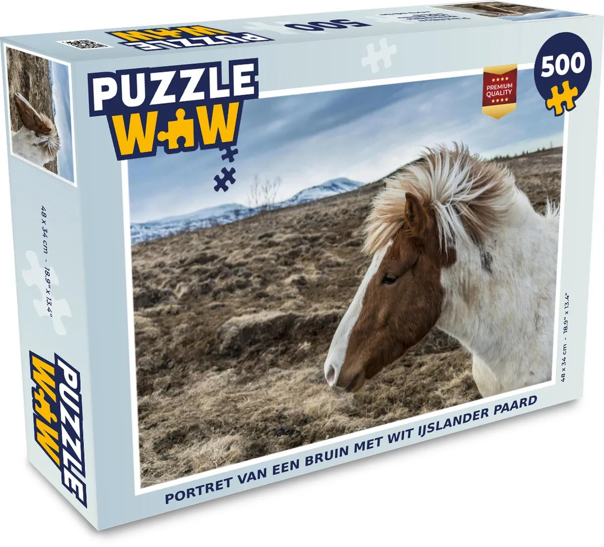 PuzzleWow Legpuzzel Portret IJslander Paard 500 Stuks