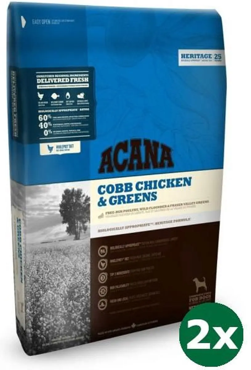2x11,4 kg Acana dog adult dog hondenvoer