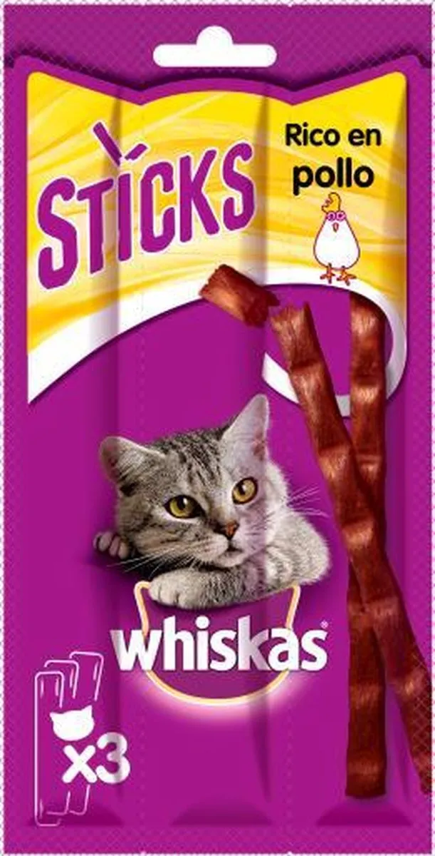 Whiskas Sticks Kip Kattensnack 40g - 3 Stuks - afbeelding 6 van 6