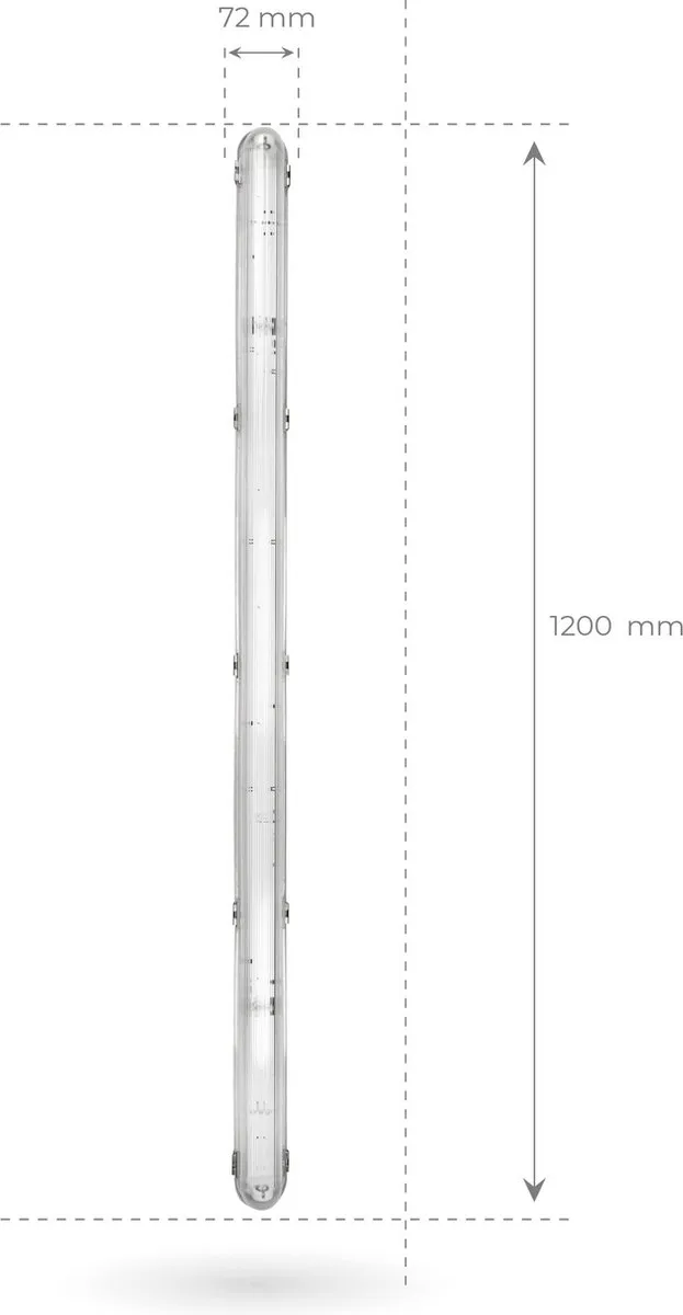 Ledvion LED TL Armatuur 120cm - IP65 - Grijs