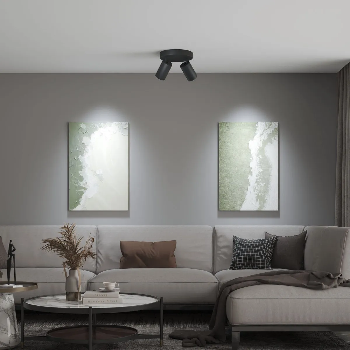 LEDVION Plafondspot 2-lichts Zwart - 5W 6500K GU10 - afbeelding 6 van 6