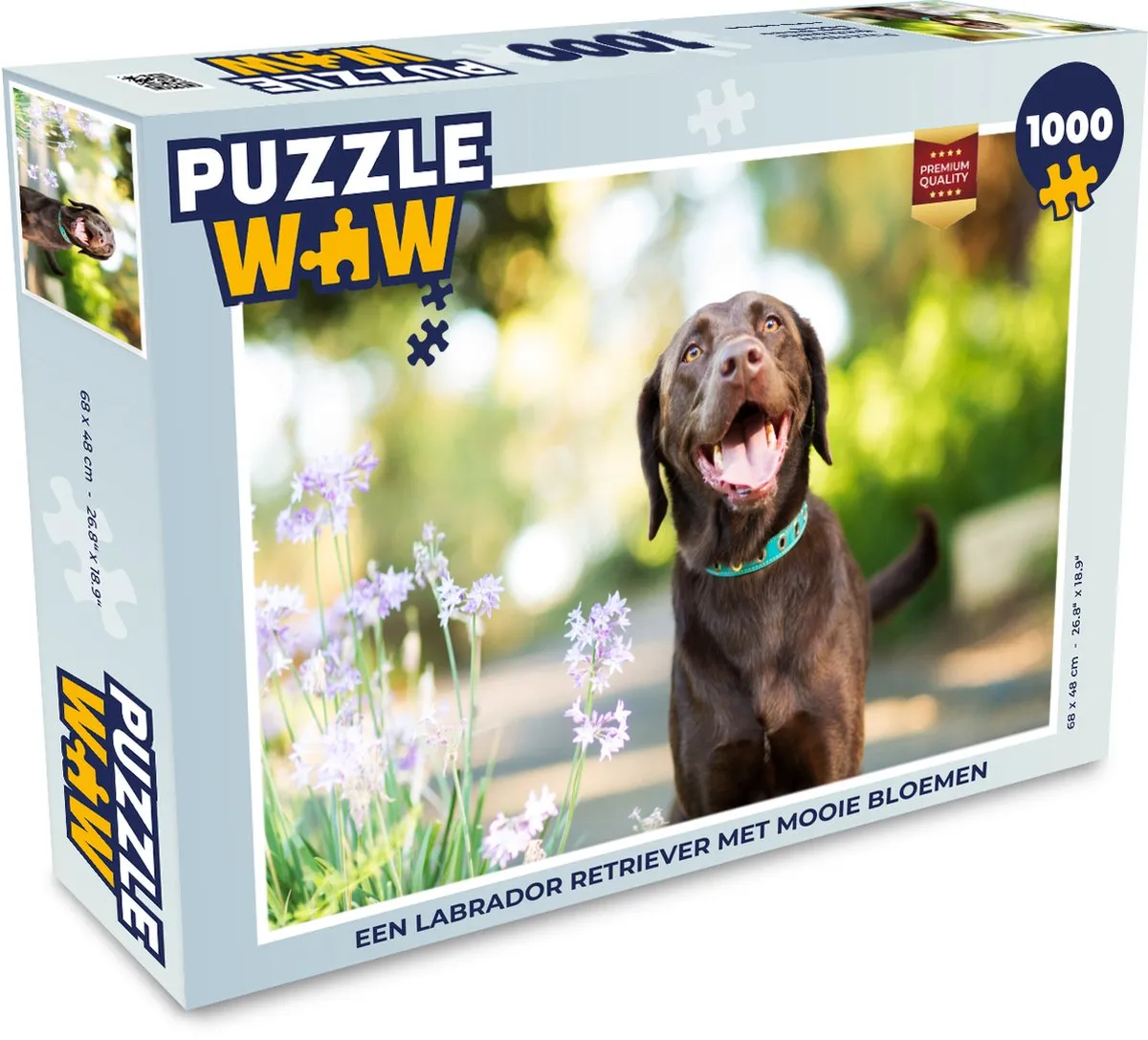 PuzzleWow Labrador Retriever Bloemen Legpuzzel 1000 Stuks