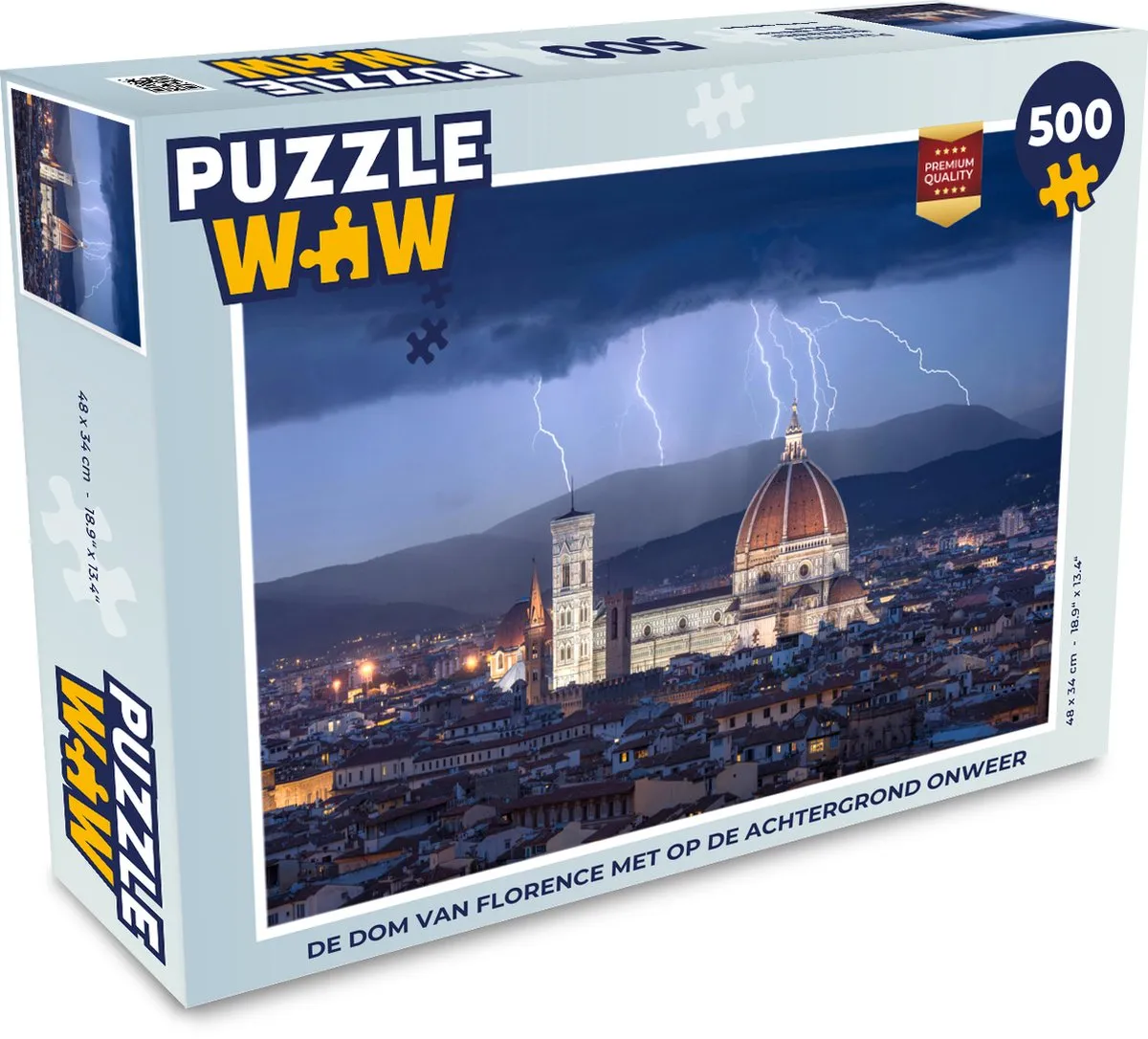 PuzzleWow Florence Kathedraal Onweer Legpuzzel 500 Stuks - Multicolor