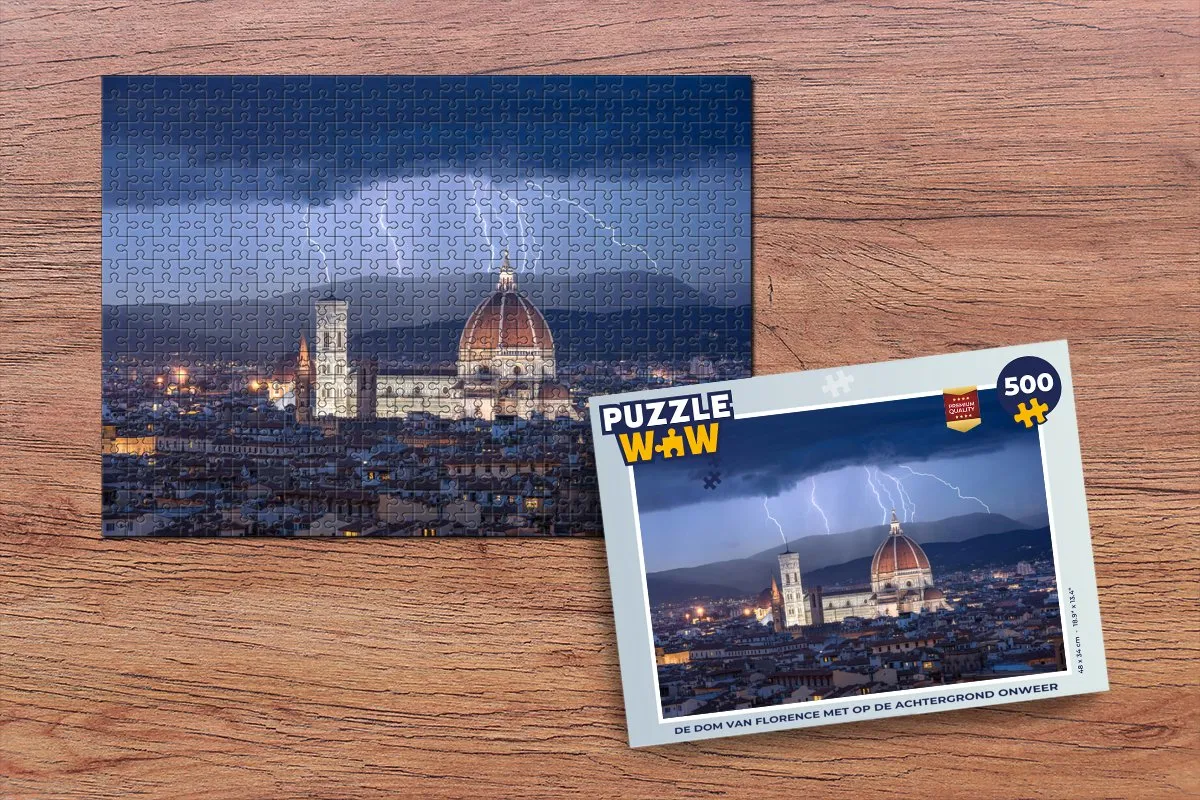 PuzzleWow Florence Kathedraal Onweer Legpuzzel 500 Stuks - Multicolor