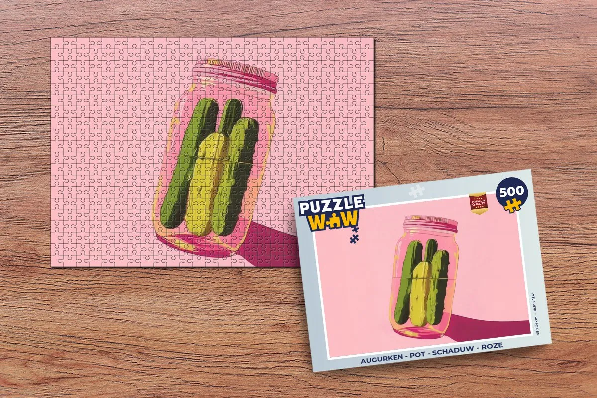 PuzzleWow Augurken Pot Legpuzzel 500 Stuks - Roze