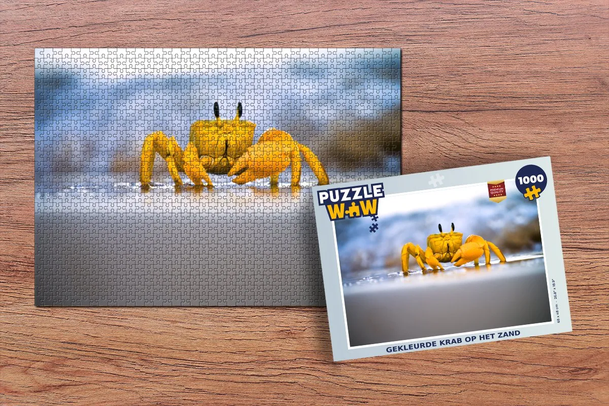 PuzzleWow Krab Strand Zee Legpuzzel 1000 Stuks - Multicolor