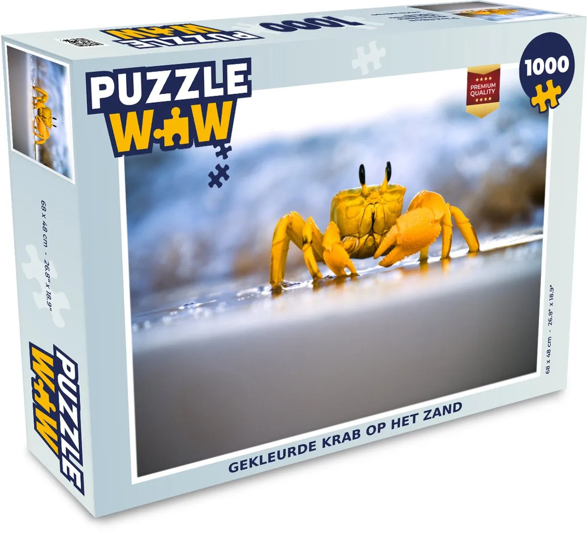 PuzzleWow Krab Strand Zee Legpuzzel 1000 Stuks - Multicolor