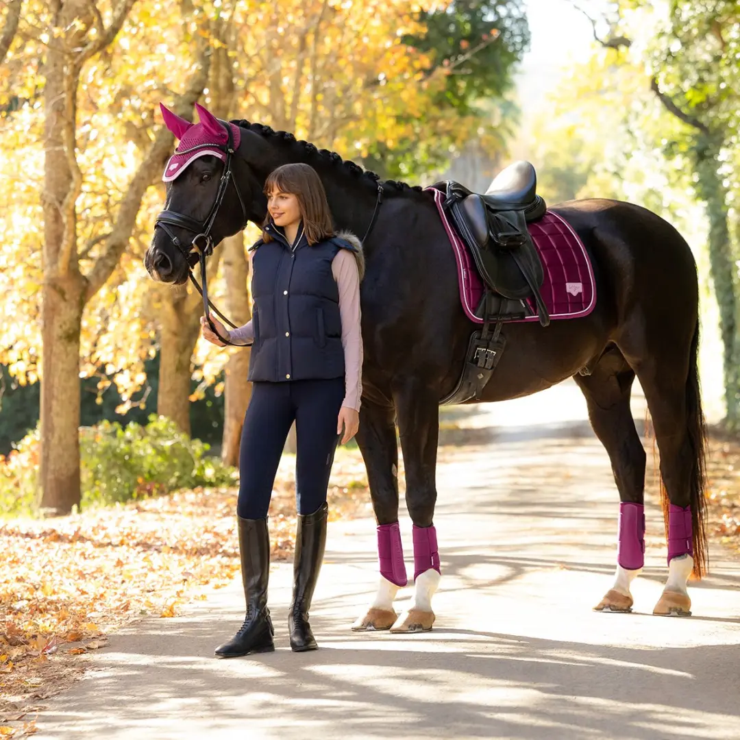 LeMieux Loire Classic Dressuurmat Full - Donkerroze - afbeelding 2 van 4