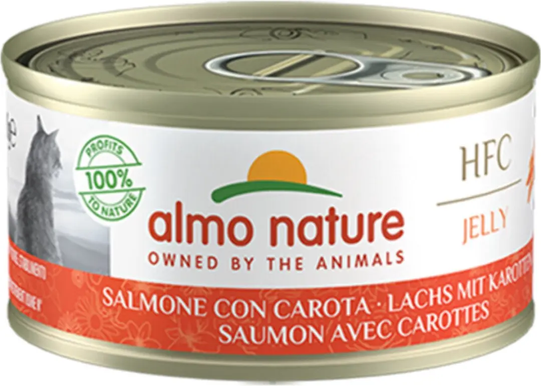 48x Almo Nature HFC Jelly Kattenvoer Nat Zalm & Wortel 70 gr