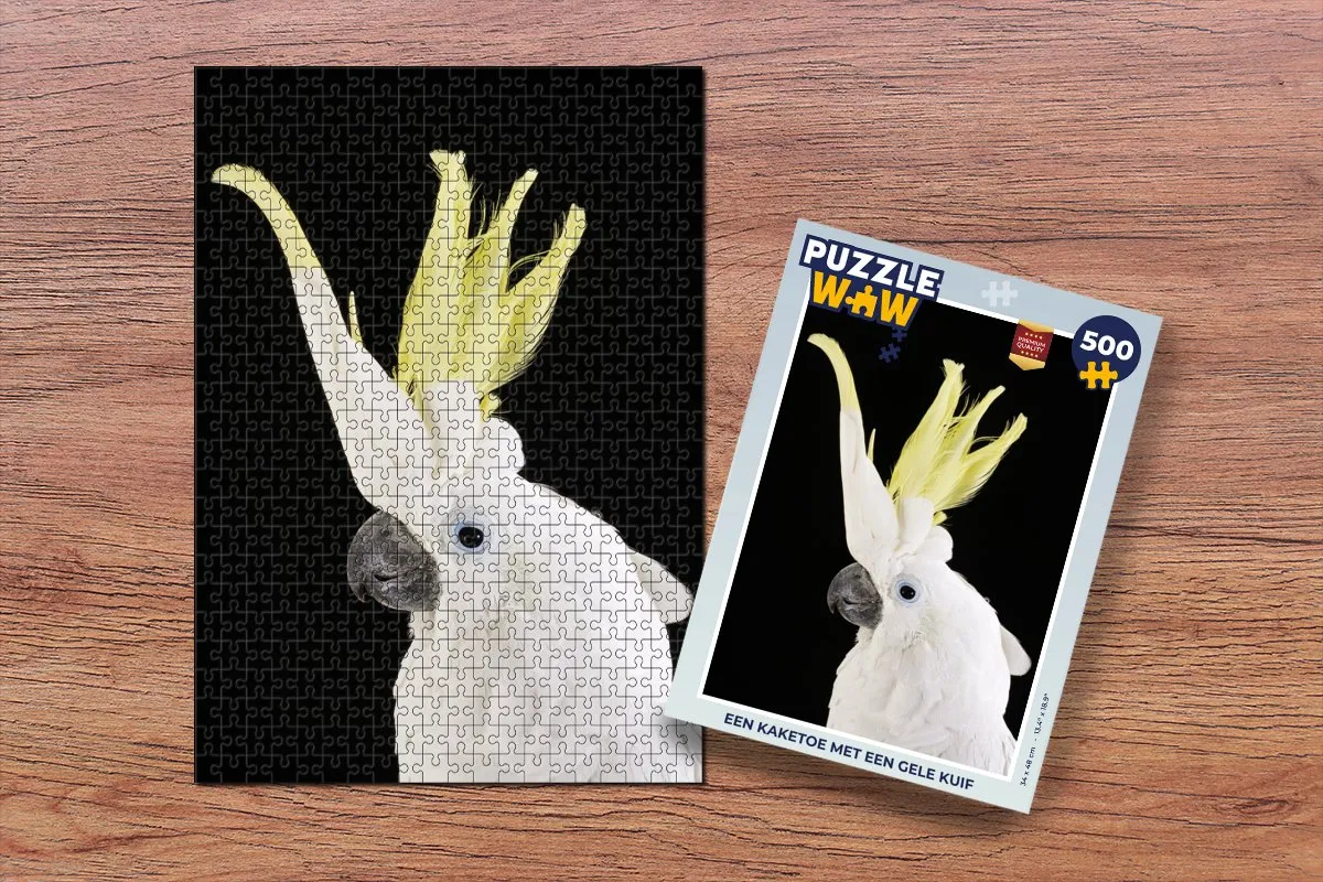 PuzzleWow Legpuzzel Kaketoe Gele Kuif 500 Stuks - Multicolor