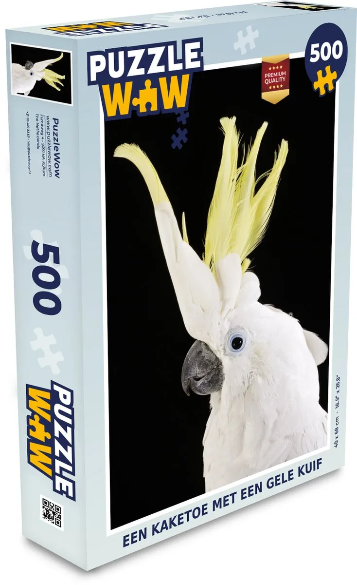 PuzzleWow Legpuzzel Kaketoe Gele Kuif 500 Stuks