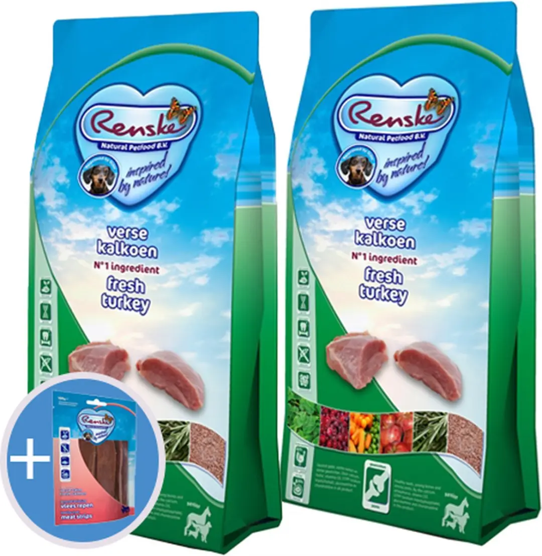 Renske super premium senior kalkoen graanvrij hondenvoer 2 x 12 kg