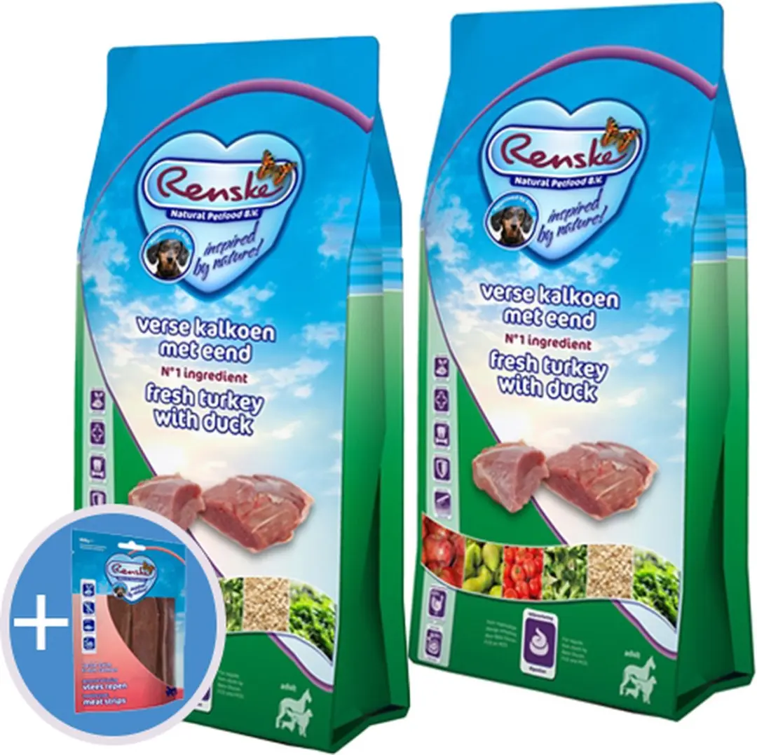 Renske super premium adult kalkoen / eend hondenvoer 2 x 12 kg
