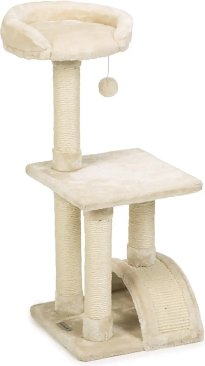 Beeztees Tanica Krabpaal 35x35x82cm - Creme - afbeelding 2 van 6