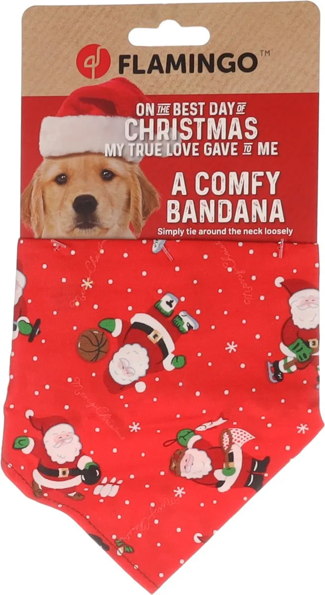 Flamingo Mik Kerst Bandana Honden - Rood - 60x31cm