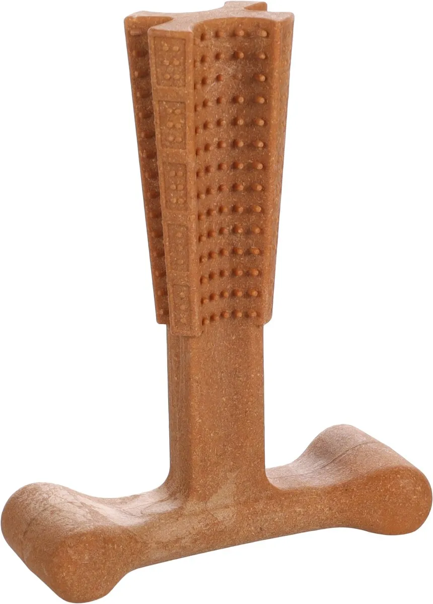 Flamingo Nyl’o Bamboo T-Bone L - Kauwspeeltje Hond Bruin