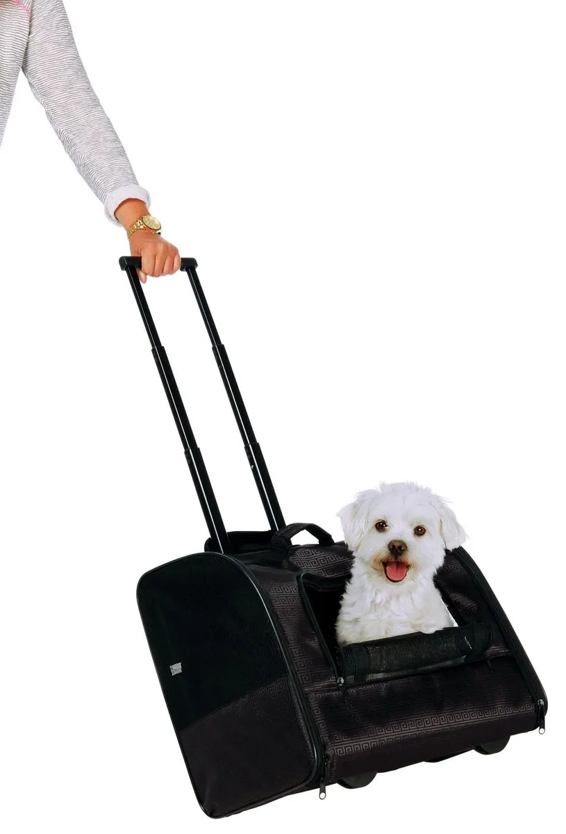 Trixie Reismand Trolley Elegance - Zwart 45x31x41cm - afbeelding 6 van 6