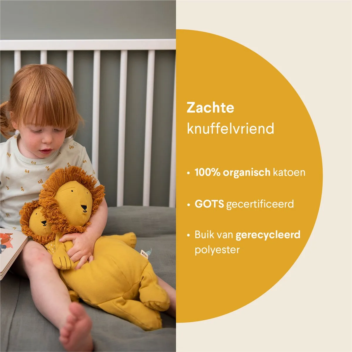 Trixie Mr. Lion Knuffel - Biologisch katoen - Klein - Geel