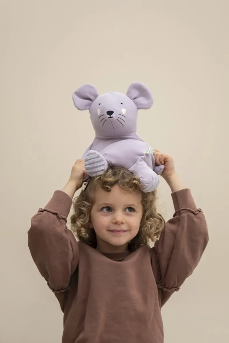 Trixie Mrs. Mouse Knuffel - Muis - 100% Biologisch Katoen - Purple - afbeelding 6 van 6