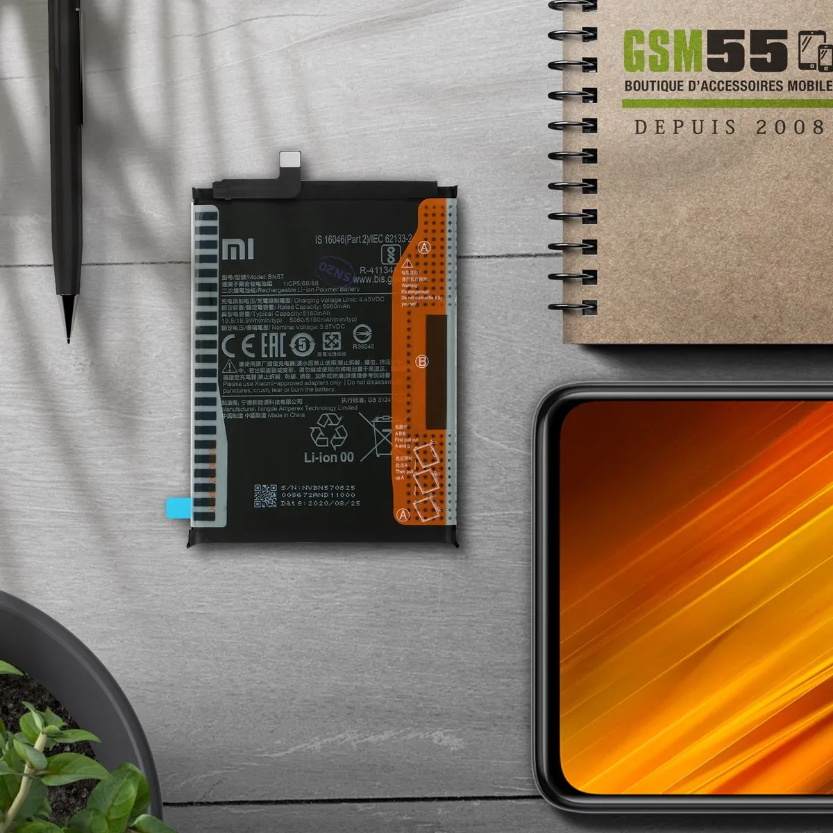 Xiaomi Poco X3 Originele Batterij 5160mAh - Zwart