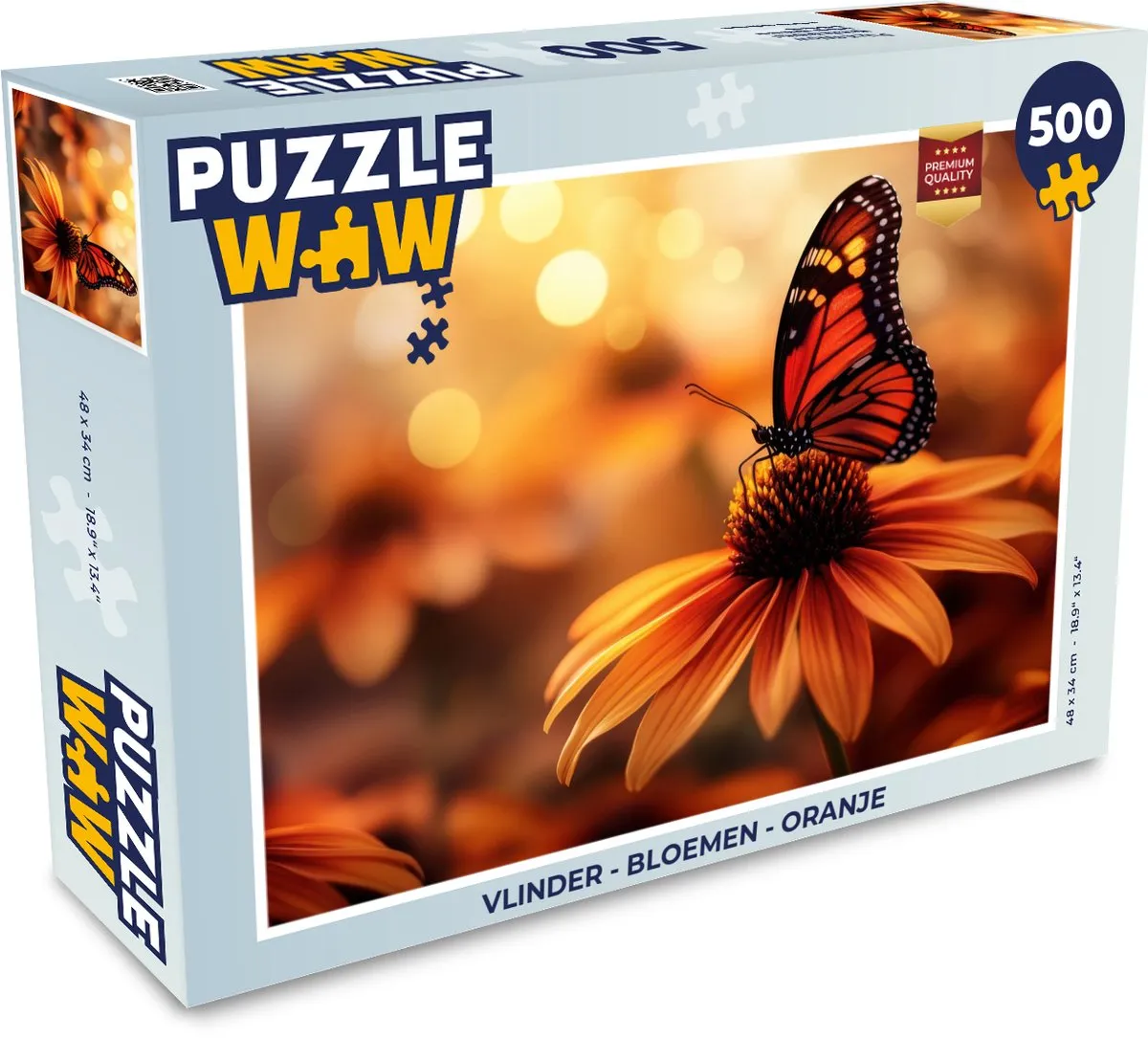 PuzzleWow Vlinder Bloemen Legpuzzel 500 Stuks