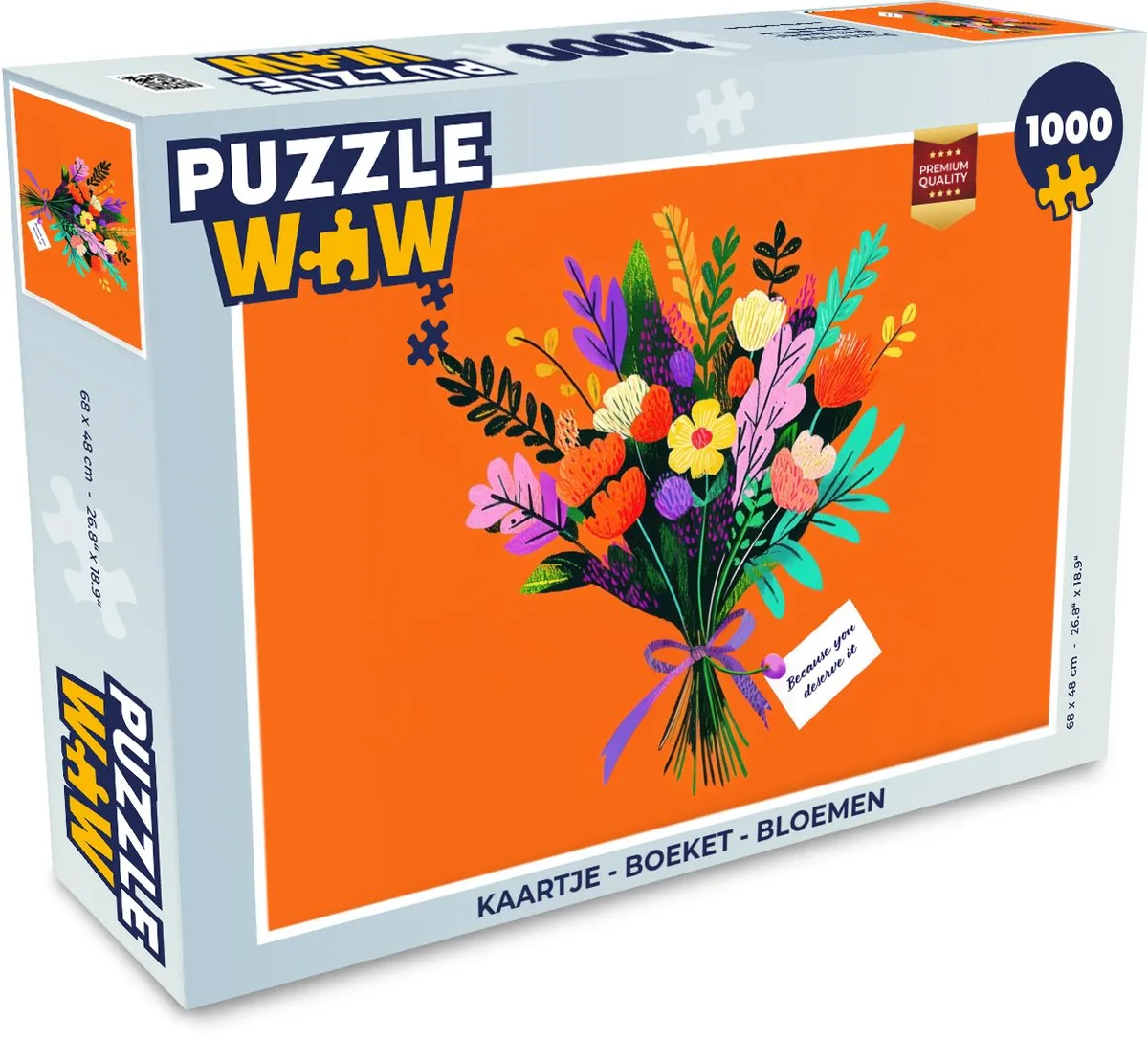 PuzzleWow Puzzel Kaartje Bloemen Legpuzzel 1000 Stuks