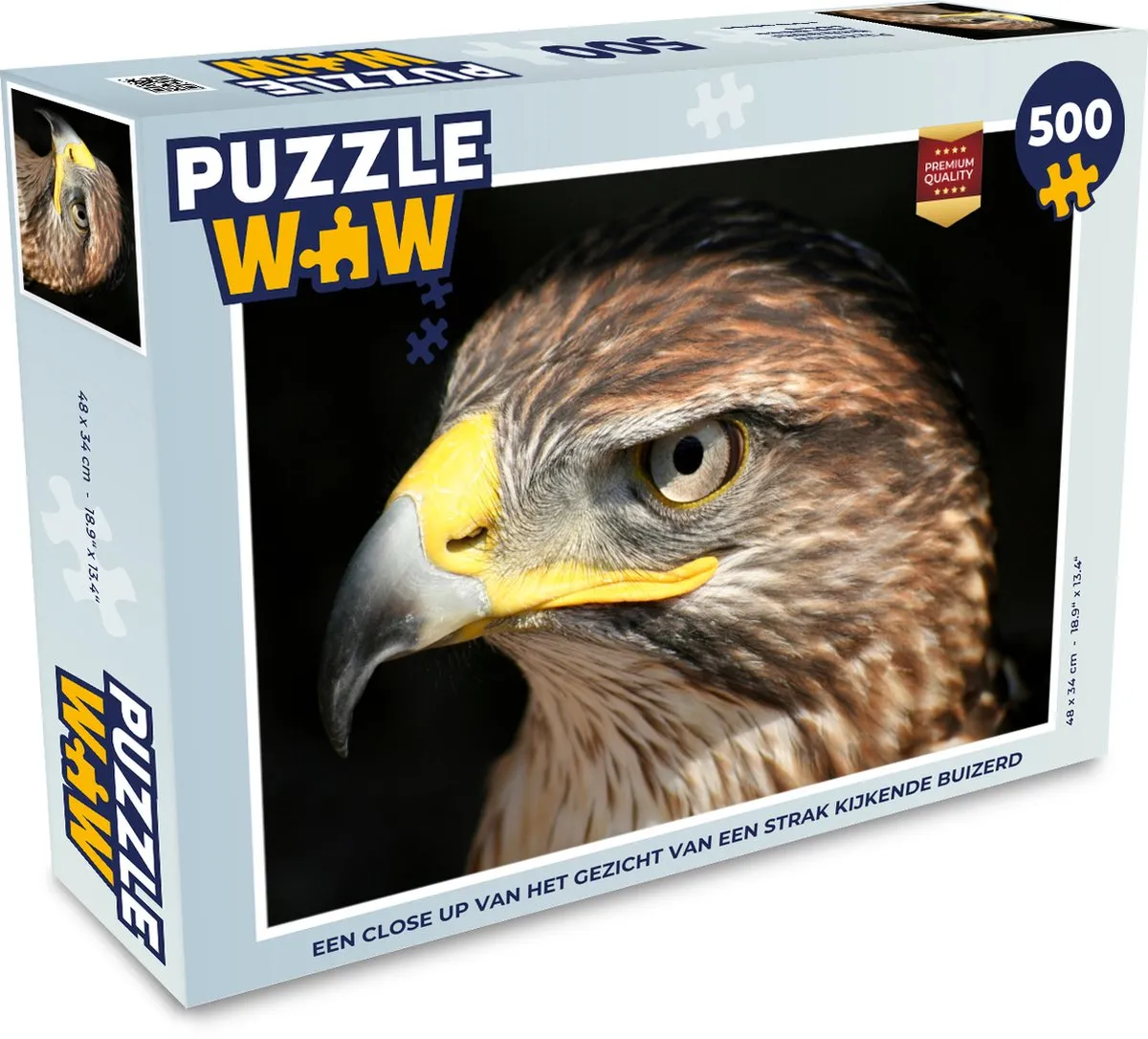 PuzzleWow Legpuzzel Buizerd - 500 Stuks - Multicolor