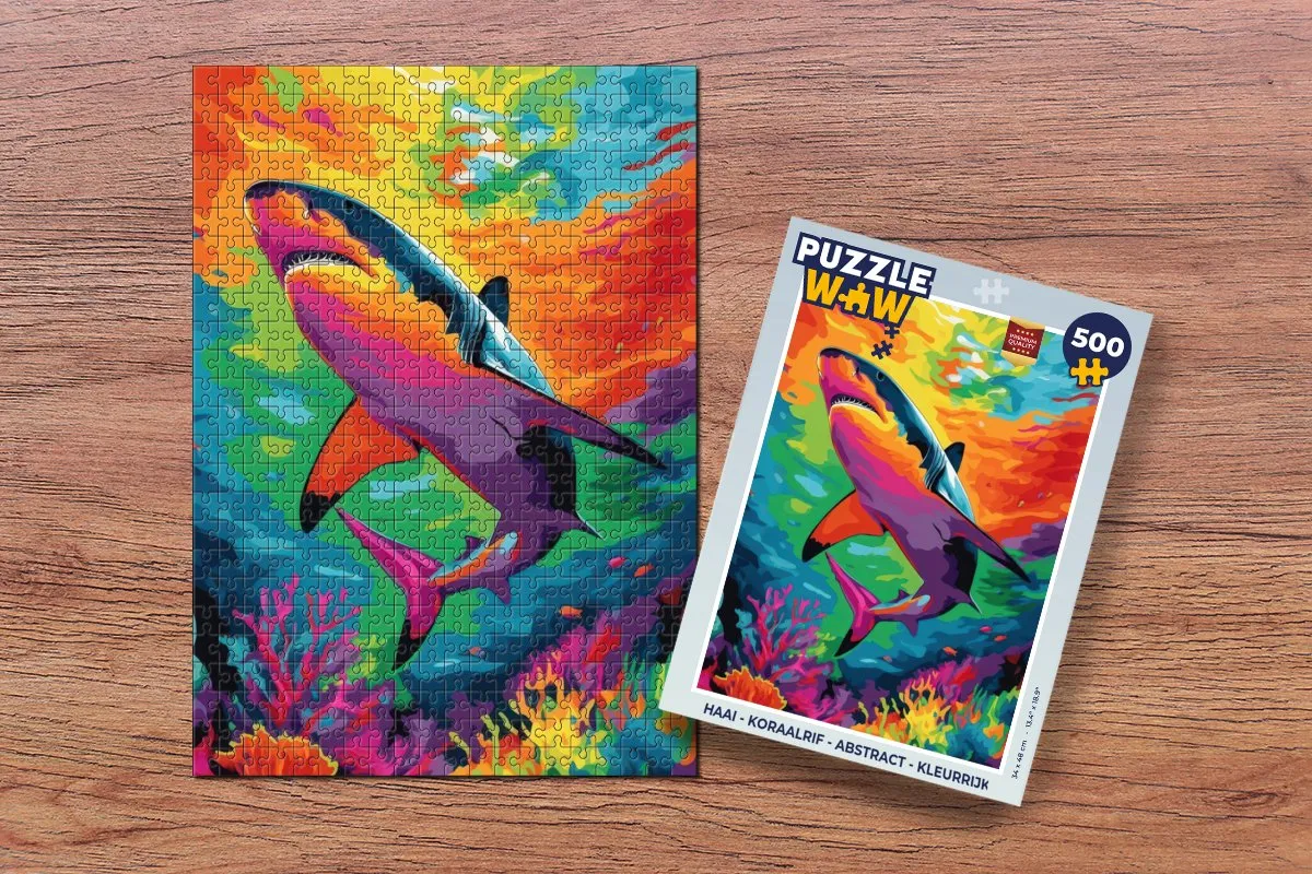 PuzzleWow Haai Koraalrif Legpuzzel 500 Stuks - Kleurrijk