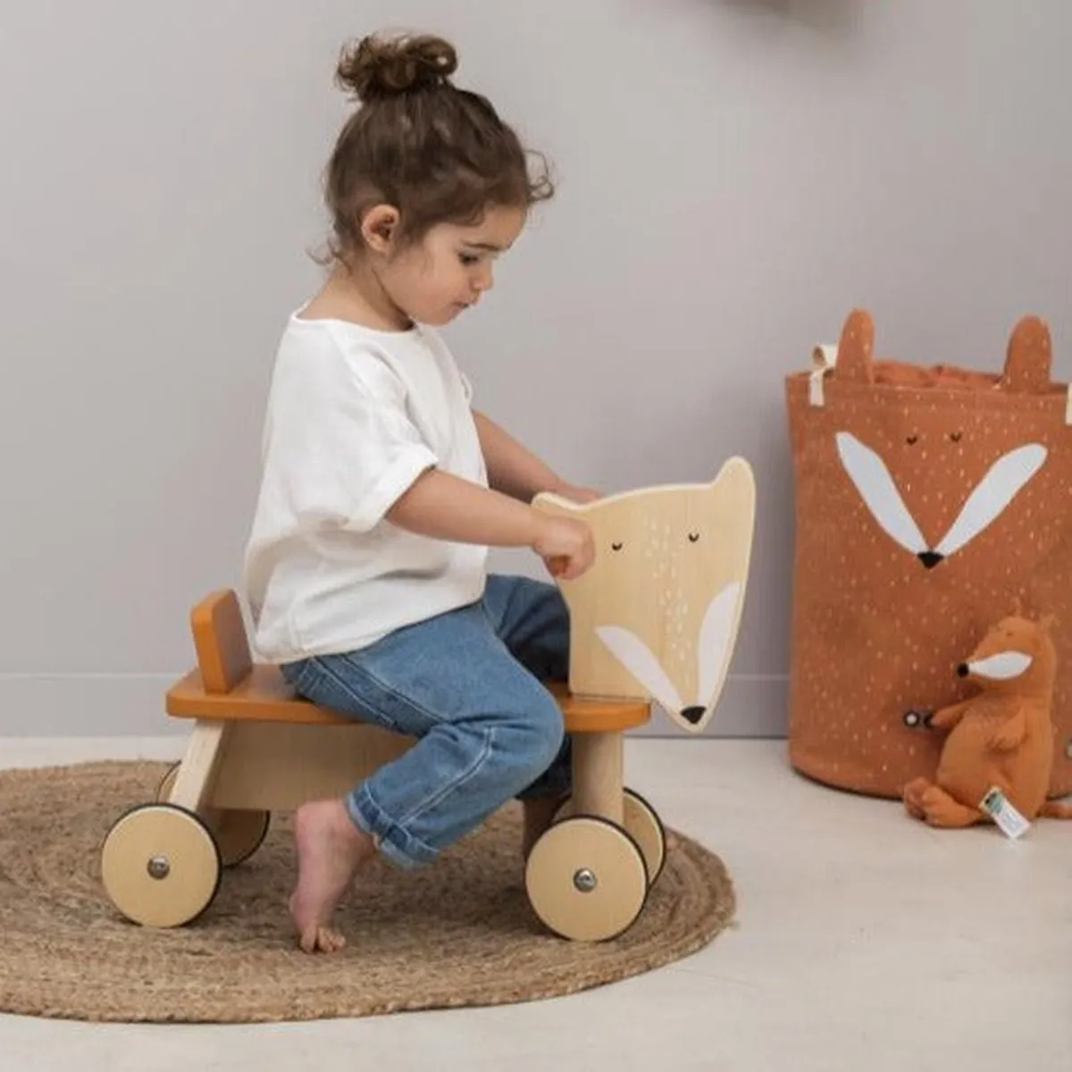 Trixie Mr. Fox Houten Loopfiets 4 Wielen - Oranje