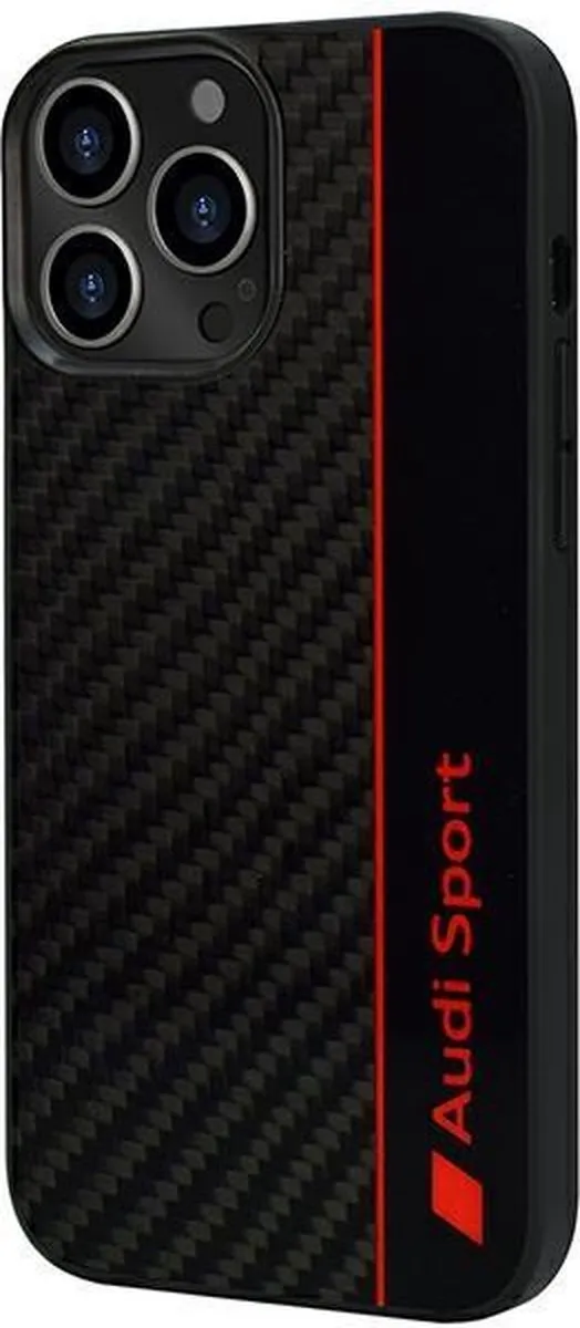 Audi Sport Carbon Fiber iPhone 13 Pro Max Hoes - Zwart - afbeelding 6 van 6