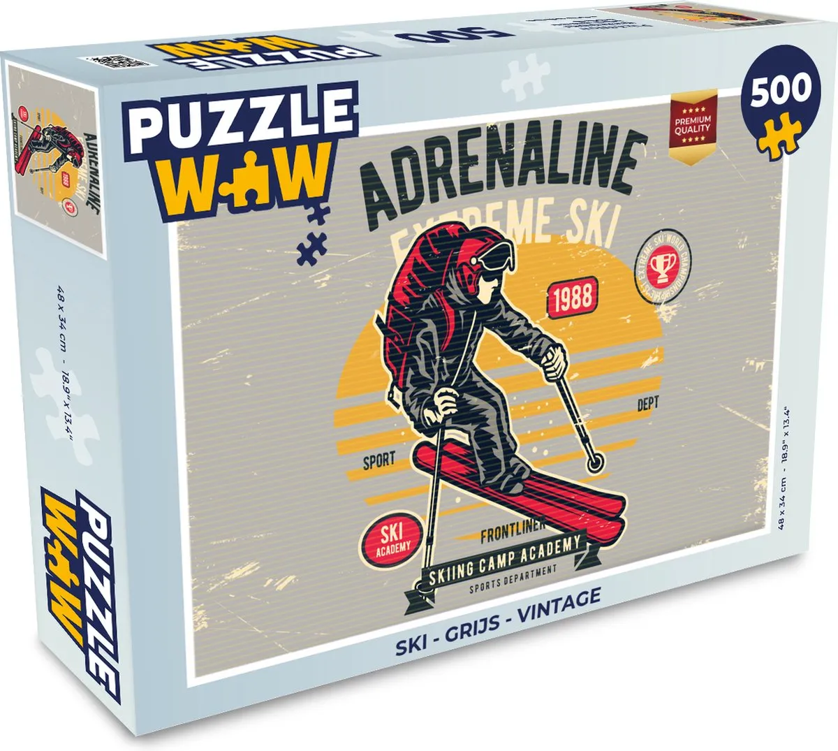 PuzzleWow Ski Legpuzzel 500 Stuks