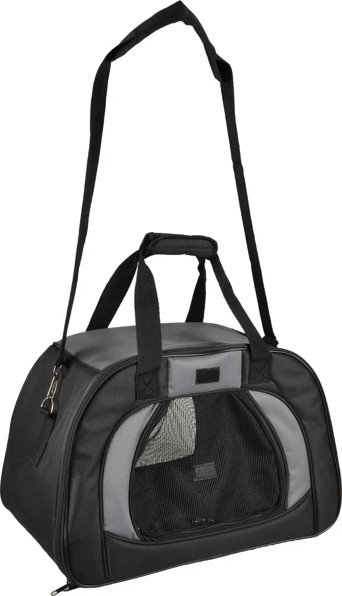 Flamingo Doris Draagtas voor Honden & Katten - 48x29x31cm - Zwart