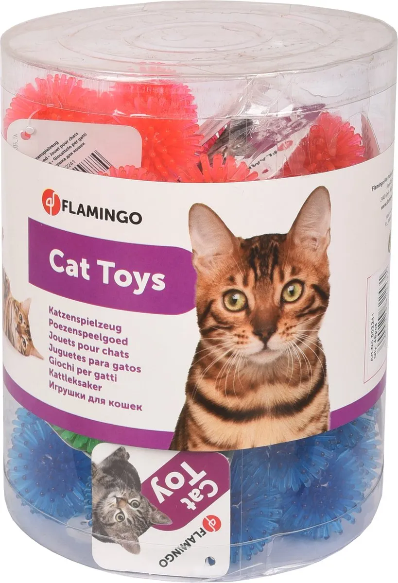 Flamingo - Kattenspeelgoed Egelbal - Assorti - 3.5 x 3.5 x 3.5 cm