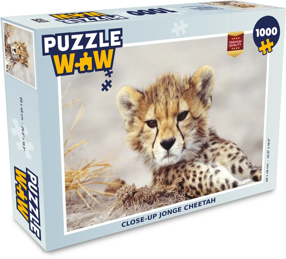 PuzzleWow Cheeta Jong Portret Legpuzzel 1000 Stuks