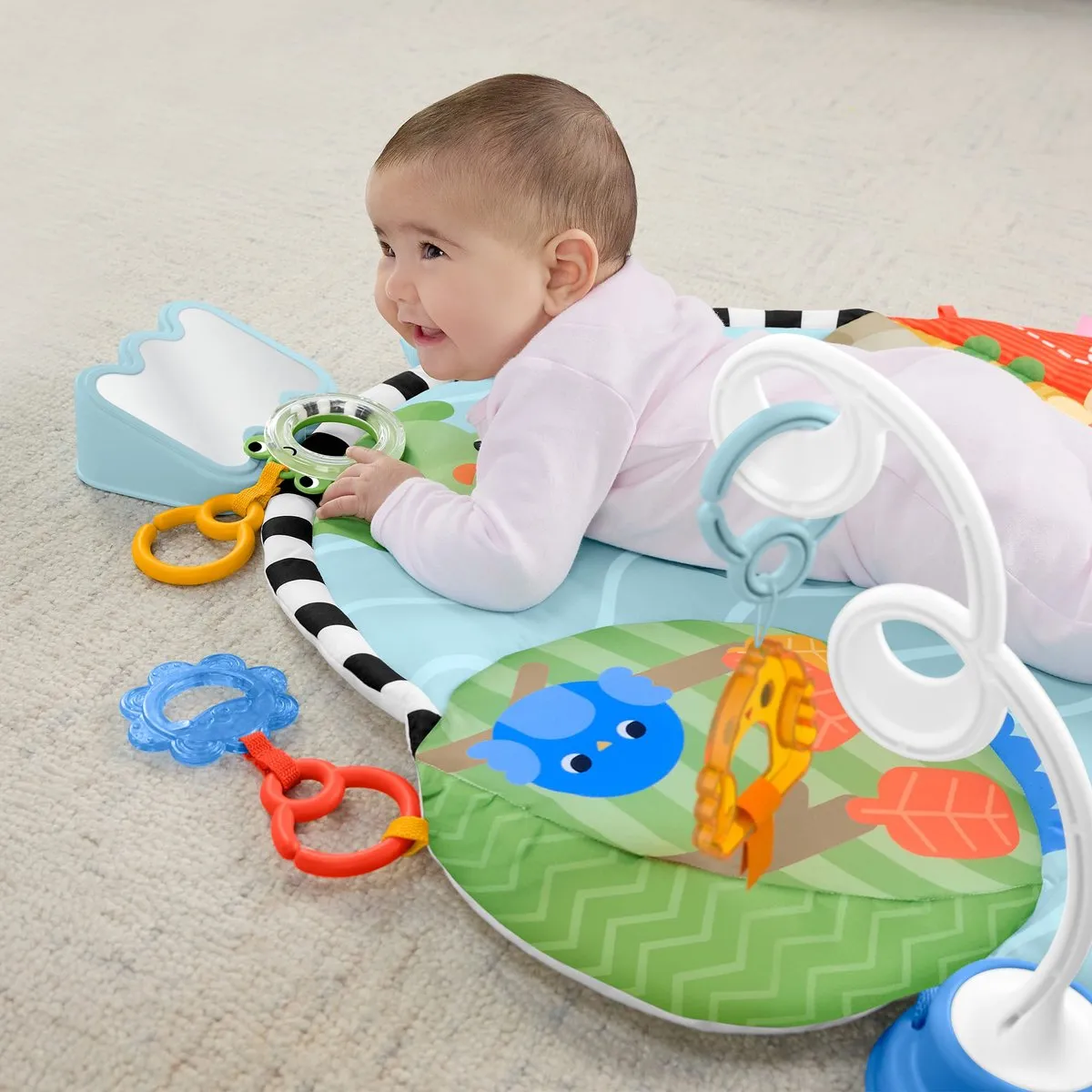 Fisher-Price 3-in-1 Trappel en Schommel Activiteitenmat - 10 Speelelementen - Meerkleurig
