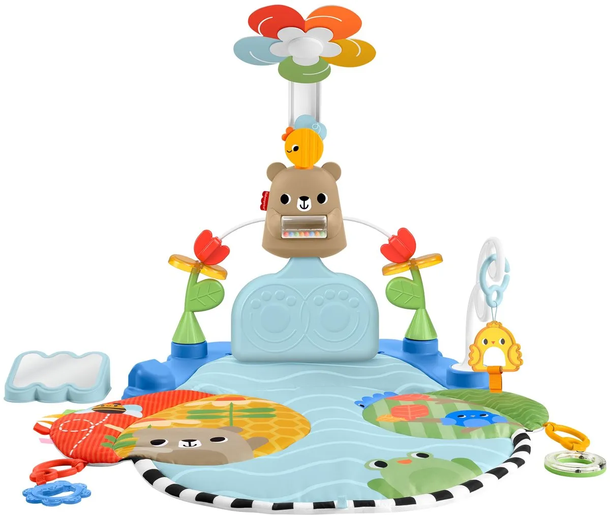 Fisher-Price 3-in-1 Trappel en Schommel Activiteitenmat - 10 Speelelementen - Meerkleurig