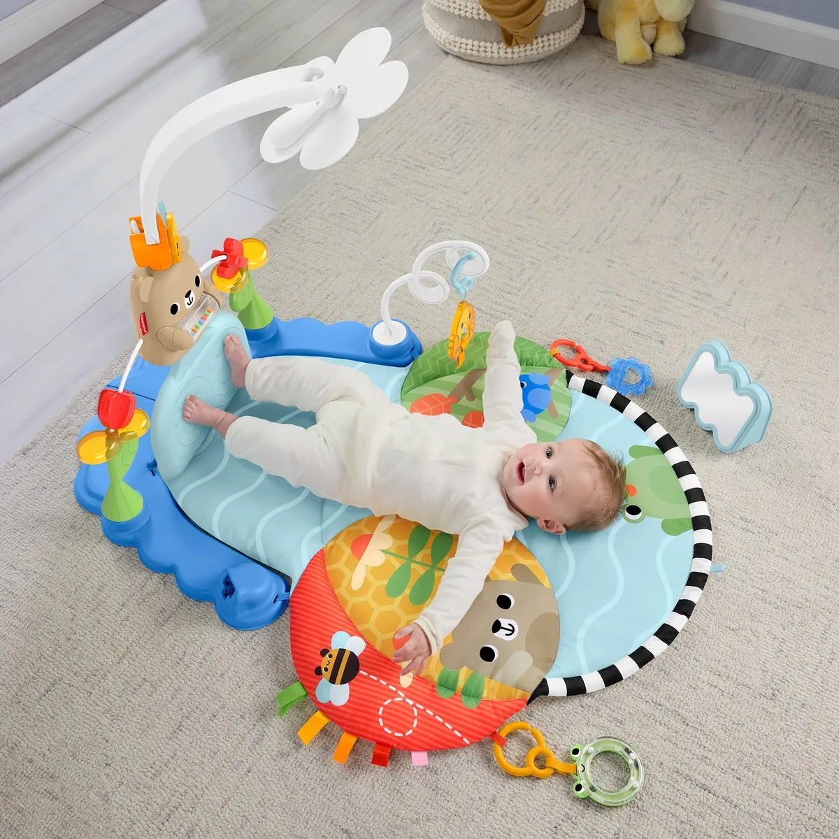 Fisher-Price 3-in-1 Trappel en Schommel Activiteitenmat - 10 Speelelementen - Meerkleurig - afbeelding 6 van 6